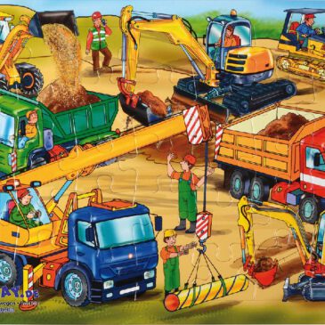 Puzzle Baumaschinen Ganz viel zu entdecken ... gibt es auf diesen wunderschön illustrierten Puzzles. 35 Teile.