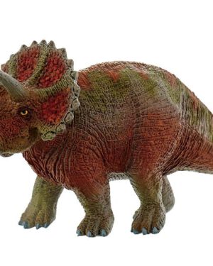 Triceratops Spielfigur Der Triceratops war ein reiner Pflanzenfresser ... der über drei Hörner verfügte: ein kürzeres saß auf der Nase und zwei längere Hörner befanden sich über den Augen. Die Hörner als auch sein Nackenschild dienten vermutlich der Verteidigung und der Komunikation untereinander. Die Figur ist naturalistisch von Hand bemalt.