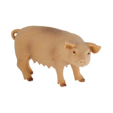 Mutterschwein Spielfigur Auf dem Bauernhof leben viele verschiedene Tiere ... wie zum Beispiel auch das Schwein. Hausschweine werden fast überall auf der Welt gehalten. Das weibliche Schwein wird Sau genannt und kann zweimal im Jahr bis zu sieben Ferkel bekommen. Das Schwein ist ein neugieriges Tier und lebt gerne in Gesellschaft. Der Ringelschwanz zeigt, dass es dem Schwein gut geht. Wenn es grunzt fühlt es sich wohl und wenn es laut quiekt ist es aufgeregt. Wenn es sich im Schlamm wälzt gehört das zu seiner Körperpflege. Es schützt damit seine Haut vor Ungeziefer und Sonnenbrand. Die PVC-freie Spielfigur ist naturgetreu von Hand bemalt. Mit dem Gütesiegel SPIEL GUT ausgezeichnet.