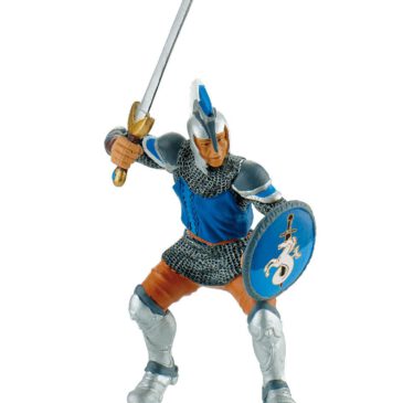 Schwertkämpfer blau Spielfigur Das Mittelalter übt seit jeher eine große Faszination aus ... Besonders für Jungen bietet die Epoche viele Möglichkeiten für fantasievolle Rollenspiele. So können Ritterturniere oder auch große Schlachten nachgespielt werden. Die detailgetreue Spielfigur ist liebevoll von Hand bemalt und aus PVC-freiem Grundmaterial gefertigt.