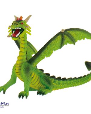 Drache grün Spielfigur Ein scharfer, durchdringender Blick ... giftiger Atem, ein feuriger Schlund und gepanzert mit Schuppen hart wie Diamant, bewacht der Drache seinen Hort, angefüllt mit den kostbarsten Schätzen längst vergangener Tage. Er bringt Chaos und Vernichtung übers Land und fordert seinen Tribut: eine schöne Königstochter, geopfert um den Drachen milde zu stimmen. Nur ein Held von wahrer Stärke, Tapferkeit und Moral wird ihn je bezwingen können. Tauche jetzt ein in die Welt der Sagen und Legenden. Die Spielfigur ist mit viel Liebe zum Detail von Hand bemalt.