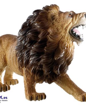 Löwe Spielfigur Der Löwe ist eine Großkatze ... Die Männchen und Weibchen sehen sehr unterschiedlich aus. Das Männchen hat eine Mähne, die Löwin hat keine. Löwen leben in einer Großfamilie, in denen die Weibchen und ihre Babys die Überzahl bilden. Die Aufgaben sind im Rudel gut verteilt. Die Männchen beschützen und verteidigen die Weibchen und ihre Jungen. Dafür geht die Löwin jagen. Am Tag ruhen sie sich aus, und in der Nacht gehen sie auf Jagd. Löwen sind reine Fleischfresser. Sie können bei einer Mahlzeit bis zu 35 kg Fleisch fressen. Die PVC-freie Spielfigur ist naturgetreu von Hand bemalt. Mit dem Gütesiegel SPIEL GUT ausgezeichnet. Material: TPE Maße: 12,8 x 4,4 x 6 cm Ab 3 Jahre