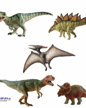 Dino Spielfiguren 5er Set Natur- und detailgetreue Spielfiguren ... Für Rollenspiele, Märchenstunden, Tiergeschichten ... die hochwertig verarbeiteten Figuren sorgen für Spielspaß, regen die Fantasie an, fördern das Sprechen und soziale Kompetenzen. Reinigung: mit feuchtem Tuch von Hand.