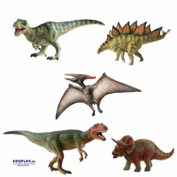 Dino Spielfiguren 5er Set Natur- und detailgetreue Spielfiguren ... Für Rollenspiele, Märchenstunden, Tiergeschichten ... die hochwertig verarbeiteten Figuren sorgen für Spielspaß, regen die Fantasie an, fördern das Sprechen und soziale Kompetenzen. Reinigung: mit feuchtem Tuch von Hand.