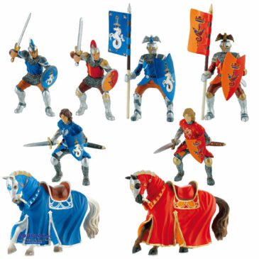 Ritter Spielfiguren 8er Set Das Mittelalter übt seit jeher eine große Faszination aus ... Besonders für Jungen bietet die Epoche viele Möglichkeiten für fantasievolle Rollenspiele. So können Ritterturniere oder auch große Schlachten nachgespielt werden. Die detailgetreue Spielfigur ist liebevoll von Hand bemalt und aus PVC-freiem Grundmaterial gefertigt.