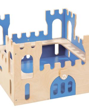 Burg Robuste Burg zum Spielen im Team ... Die Burg mit aufwändig gearbeiteten Zinnen, vielen Fenstern, Rundgang und Tor zum Öffnen ist wunderschön für Rollenspiele mit Rittern, Prinzessin und königlichen Hoheiten. Seitliche Grifflöcher erleichtern das Tragen.