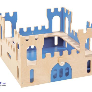 Burg Robuste Burg zum Spielen im Team ... Die Burg mit aufwändig gearbeiteten Zinnen, vielen Fenstern, Rundgang und Tor zum Öffnen ist wunderschön für Rollenspiele mit Rittern, Prinzessin und königlichen Hoheiten. Seitliche Grifflöcher erleichtern das Tragen.