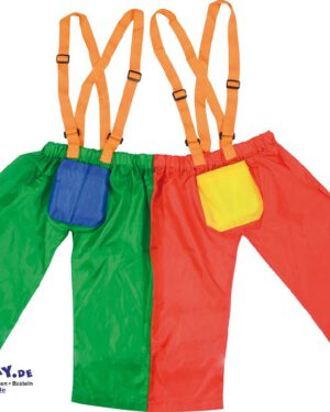 Dreibein Koordinationshose Koordination im Team ... Zu zweit in eine Hose schlüpfen und dann gemeinsam vorwärts kommen - das erfordert Teamwork, fördert die Kommunikationsfähigkeit und motorische Fähigkeiten. Die Kinder können im gemeinsamen Gewand schreiten oder in kleinen Sprüngen hüpfen. Wie wäre es mit einem Wettbewerb? Verstellbare Hosenträger und Gummizugbund sorgen für guten Sitz bei ausreichend Bewegungsfreiheit. In zwei aufgenähten Taschen können Kleinigkeiten verstaut werden. Kisus e.K. - Kinder, Spiel und Spaß - Fach-Großhandel für Kindergartenausstattung und Spielwaren, Kita, Hort und Schule