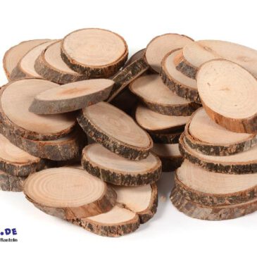 Naturholzscheiben oval 30er Set Endlos viele Möglichkeiten ... Blumentöpfe, Bilderrahmen, Räder für Fahrzeuge, Schmuck, Köpfe, Topfuntersetzer, Männchen, Häuser, Türme... es gibt tausend Sachen, die Kinder aus unterschiedlich großen Naturholzscheiben, Aststäbchen oder Birkenstämmchen bauen oder gestalten können.