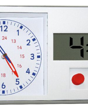 Dual Lernuhr 4 : 54 ist gleich 6 Minuten vor 5 Uhr? ... Die Lernuhr hilft Kindern, die Beziehung zwischen analoger und digitaler Zeitanzeige zu verstehen. Per Knopfdruck lässt sich eine beliebige Zeit einstellen - die beiden Uhren laufen dabei synchron. Beim Lernen kann eine Hälfte des Gehäuses abgedeckt werden und somit die zweite Anzeigemöglichkeit als "Aufgabe" gestellt werden. Die Analoguhr hat Tag-/Nacht- und Minutenanzeige; die Digitaluhr kann auf 12 oder 24-Stunden Format eingestellt werden. Die Lernuhr kann sowohl auf dem Tisch aufgestellt als auch an der Wand aufgehängt werden.