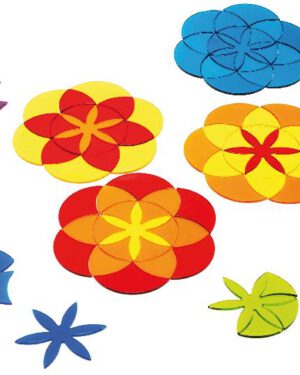 Acryl Formen Mandala 7 Blumen Vielseitige Spiel- und Lernmöglichkeiten ... Die transparenten Acrylformen in bunten Farben lassen sich ideal auf einem Lichttisch verwenden und begeistern durch ihre leuchtende Farbwirkung. Kinder können mit den Teilen kreative Mandalas und farbenfrohe Muster gestalten oder fantasievolle Blumen legen. Dabei entwickeln sie spielerisch ein Verständnis für Formen und Farben, trainieren ihre Konzentration und fördern ihre Kreativität. Durch das freie Kombinieren der Blumen und das Anordnen der geometrischen Formen lernen Kinder, Muster und Strukturen zu erkennen und nachzubilden. Die Acrylformen können auch ohne Lichttisch genutzt werden, sei es als Schablone für Zeichnungen oder als faszinierende Farb-Brille zum Entdecken der Welt in bunten Tönen. 125 Teile.