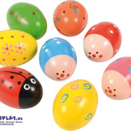 Motiv Rassel Eier 8er Set Dekorative Eier mit innerem Mehrwert ... Die mit fröhlichen Mustern oder als niedliche Käfer gestalteten Rassel Eier sind perfekt für die Osterzeit und bietet kleinen Entdeckern jede Menge Spielspaß. Sie fördern die Sinne und laden zum Erkunden und Musizieren ein.