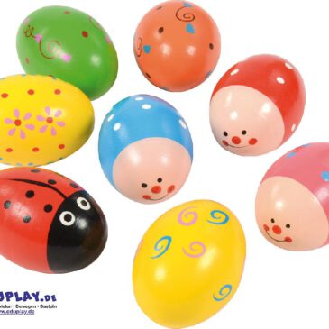 Motiv Rassel Eier 8er Set Dekorative Eier mit innerem Mehrwert ... Die mit fröhlichen Mustern oder als niedliche Käfer gestalteten Rassel Eier sind perfekt für die Osterzeit und bietet kleinen Entdeckern jede Menge Spielspaß. Sie fördern die Sinne und laden zum Erkunden und Musizieren ein.