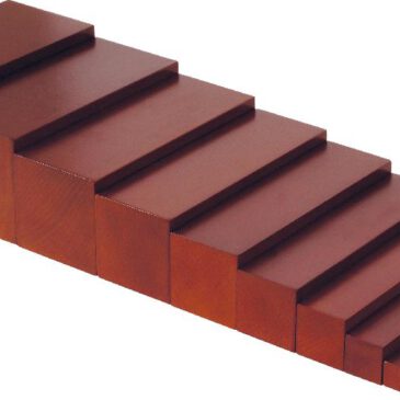 Montessori Braune Treppe Größenunterschieden in drei Dimensionen erkennen ... Die Braune Treppe fördert spielerisch das Verständnis von Größenunterschieden in drei Dimensionen, wobei die Breite der Prismen stets konstant bleibt. Kinder ordnen die zehn Prismen in der richtigen Abstufung und bauen so eine treppenartige Struktur. Dies schult nicht nur das visuelle Wahrnehmungsvermögen, sondern auch das Erkennen und Benennen von Größenverhältnissen wie dick - dünn oder hoch - niedrig. Die Braune Treppe lässt sich ideal mit anderen Montessori-Materialien wie dem Rosa Turm oder den Roten Stangen kombinieren, um kreatives und entdeckendes Lernen zu unterstützen.
