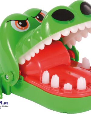 Krokodil Schnapp Spiel Welcher ist der böse Zahn? ... Das Krokodil hat Zahnschmerzen. Zum Untersuchen müssen die einzelnen Zähne nacheinander herunter gedrückt werden - doch aufgepasst: wenn der empfindliche Zahn gefunden ist, schnappt das Krokodil zu. Wer schafft es, seinen Finger rechtzeitig in Sicherheit zu bringen? Ungefährliches Spiel für 2-4 Kinder, bei dem Konzentration und Reaktion gefragt sind. Funktioniert ohne Batterien.