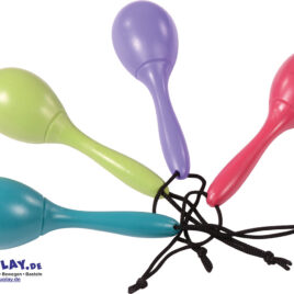 Taktgefühl entwickeln und rhythmisch spielen ... Die bunten Cha Cha Maracas bringen Rhythmus und Bewegung in den Kiga-Alltag. Beim Schütteln entstehen spannende Klänge, die Kinder sofort zum Mitmachen einladen. Das rhythmische Spielen fördert Hörwahrnehmung, Taktgefühl und musikalische Ausdrucksfähigkeit. Gleichzeitig unterstützt das Schütteln der Maracas die Fein- und Grobmotorik sowie die Koordination beider Hände. Die Maracas liegen gut in der Hand und lassen sich dank der praktischen Bändel auch hängend aufbewahren. Cha Cha Maracas 4er Set